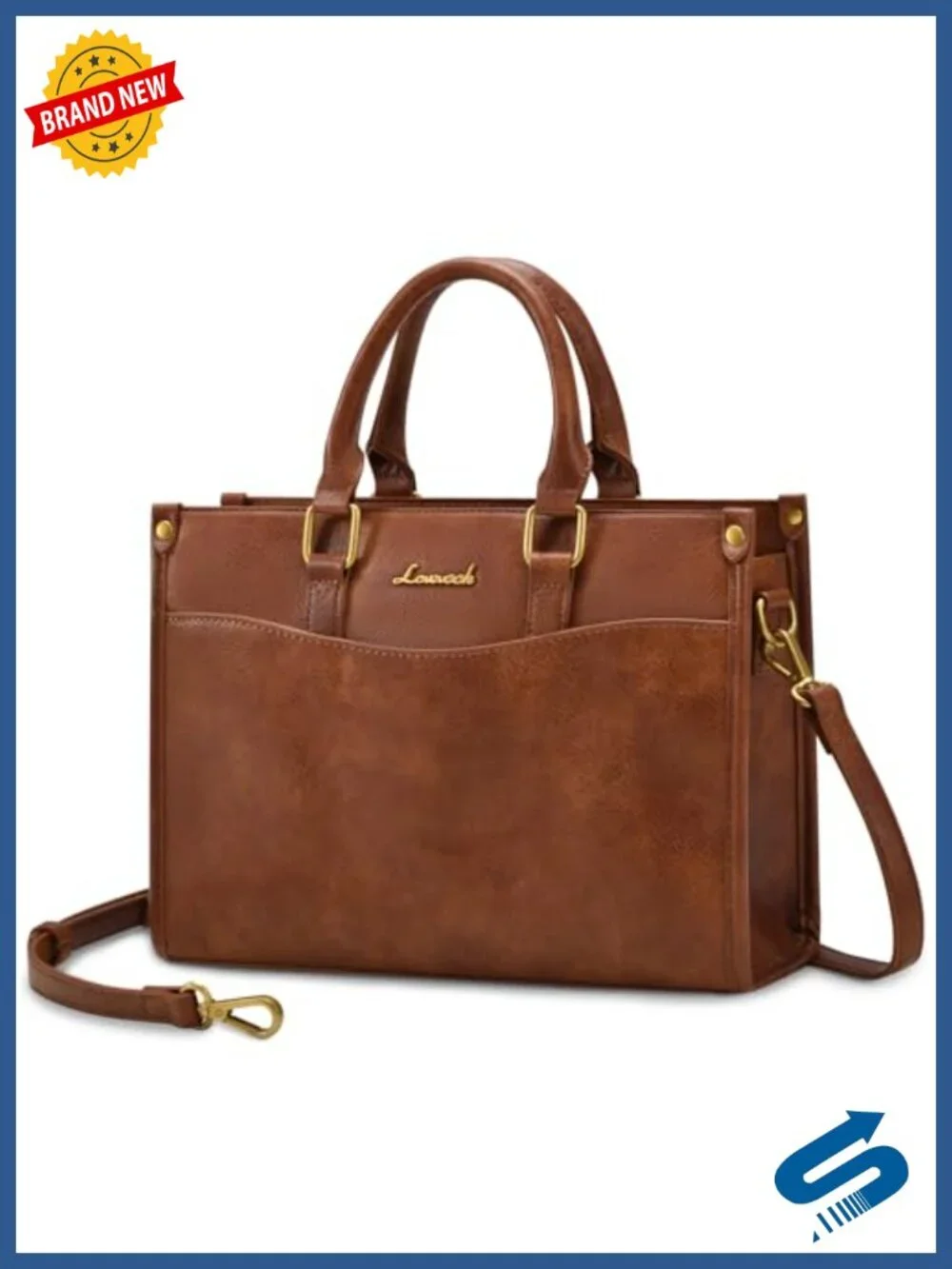 Vegan Leather Satchel Bag for Women, Top Handle Crossbody Shoulder Purse with
